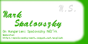 mark spalovszky business card
